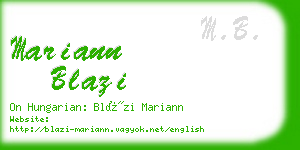 mariann blazi business card